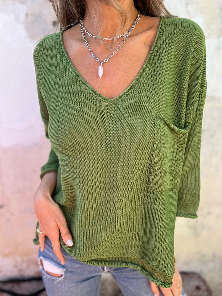 URSZULA – LUŹNY SWETER Z KIESZENIĄ