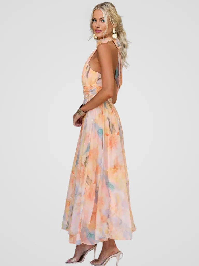 ANETA - LETNIA SUKIENKA MAXI W KWIATY