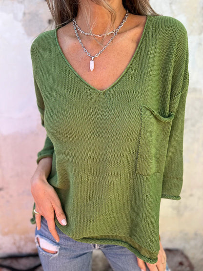 URSZULA – LUŹNY SWETER Z KIESZENIĄ
