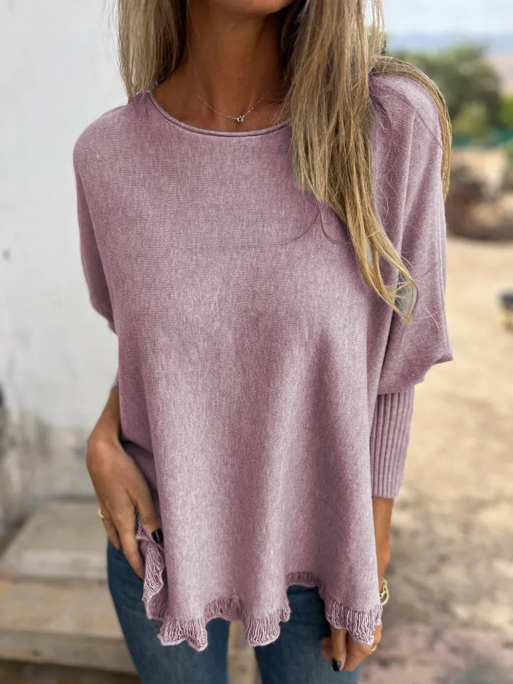 CELINE – SWETER Z POSTRZĘPIONYM DOŁEM