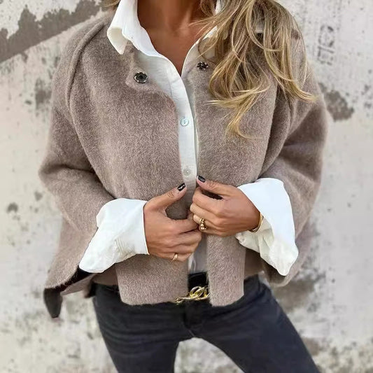 JUSTYNA - WEŁNIANA KURTKA OVERSIZE