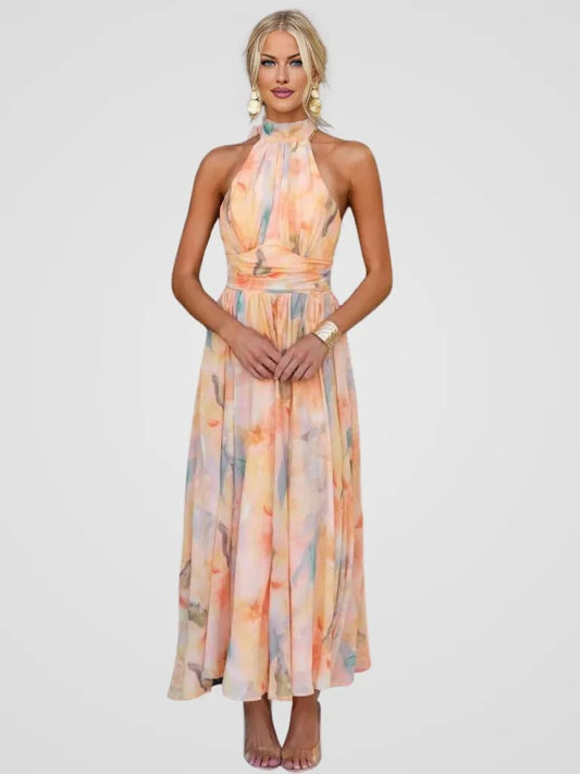 ANETA - LETNIA SUKIENKA MAXI W KWIATY